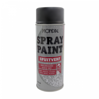 MONDIAL SPRAY PAINT RAL 9005 ZIJDEGLANS ZWART 400ML