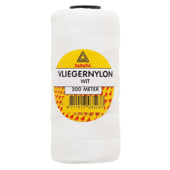 VLIEGERNYLON 200M 0,75MM WIT