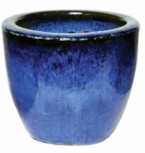 GLAZED EGG POT BLUE KLEIN D22H21