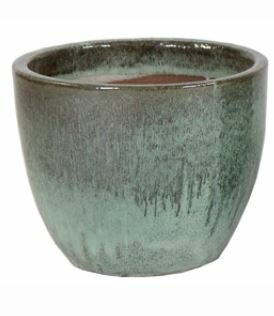 GLAZED EGG POT MOSS GREEN GROOT D38H30