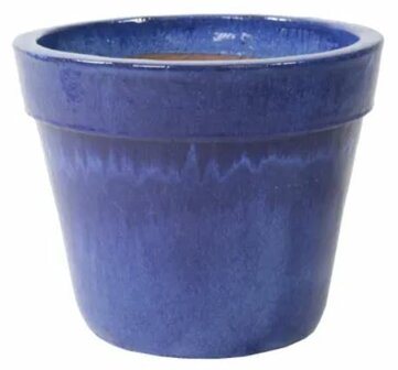 GLAZED BASIC POT FALLING BLUE KLEIN D18H16