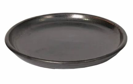 GLAZED SAUCER MATT BLACK D23H3