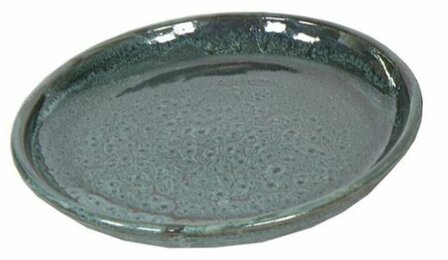 GLAZED SAUCER MOSS GREEN D34H4