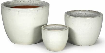 GLAZED EGG POT WHITE MIDDEN D30H26