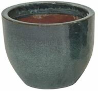 GLAZED EGG POT MOSS GREEN D18H15