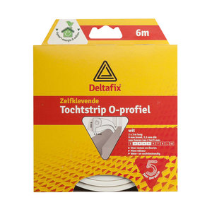 TOCHTSTRIP O-PROFIEL EPDM  6 M 9 MM 6MM WIT