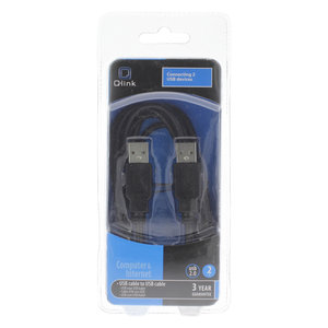 QL USB KABEL 2.0 USB-A MALE/MALE ZW   2M